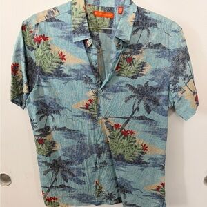 Tori Richard Blue Tropical Button Down Shirt